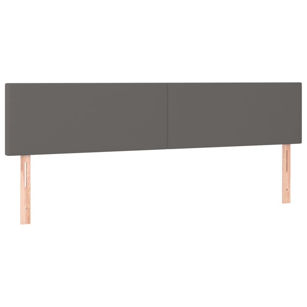 sengegavl med LED-lys 180x5x78/88 cm kunstlæder grå