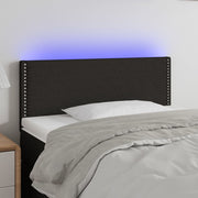 sengegavl med LED-lys 80x5x78/88 cm stof sort