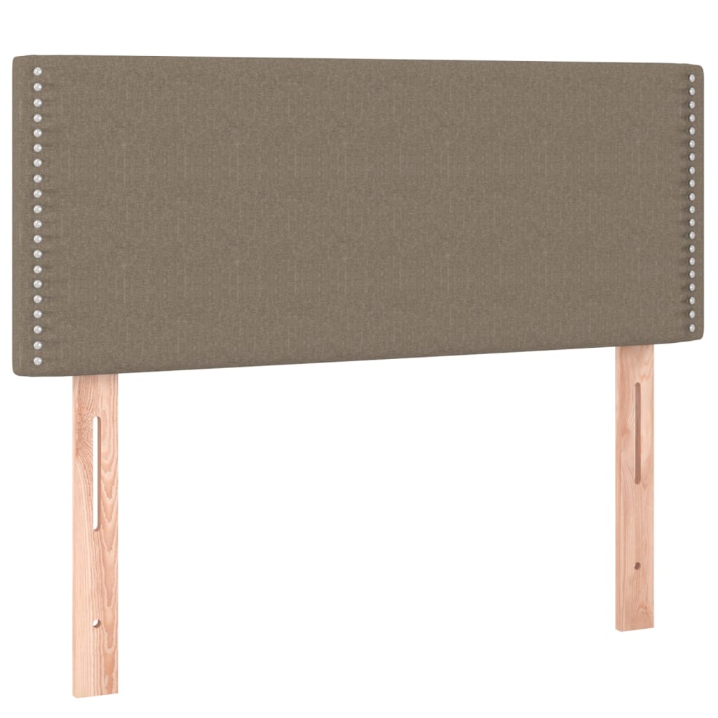 sengegavl med LED-lys 90x5x78/88 cm stof gråbrun