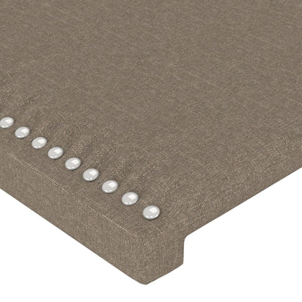 sengegavl med LED-lys 90x5x78/88 cm stof gråbrun