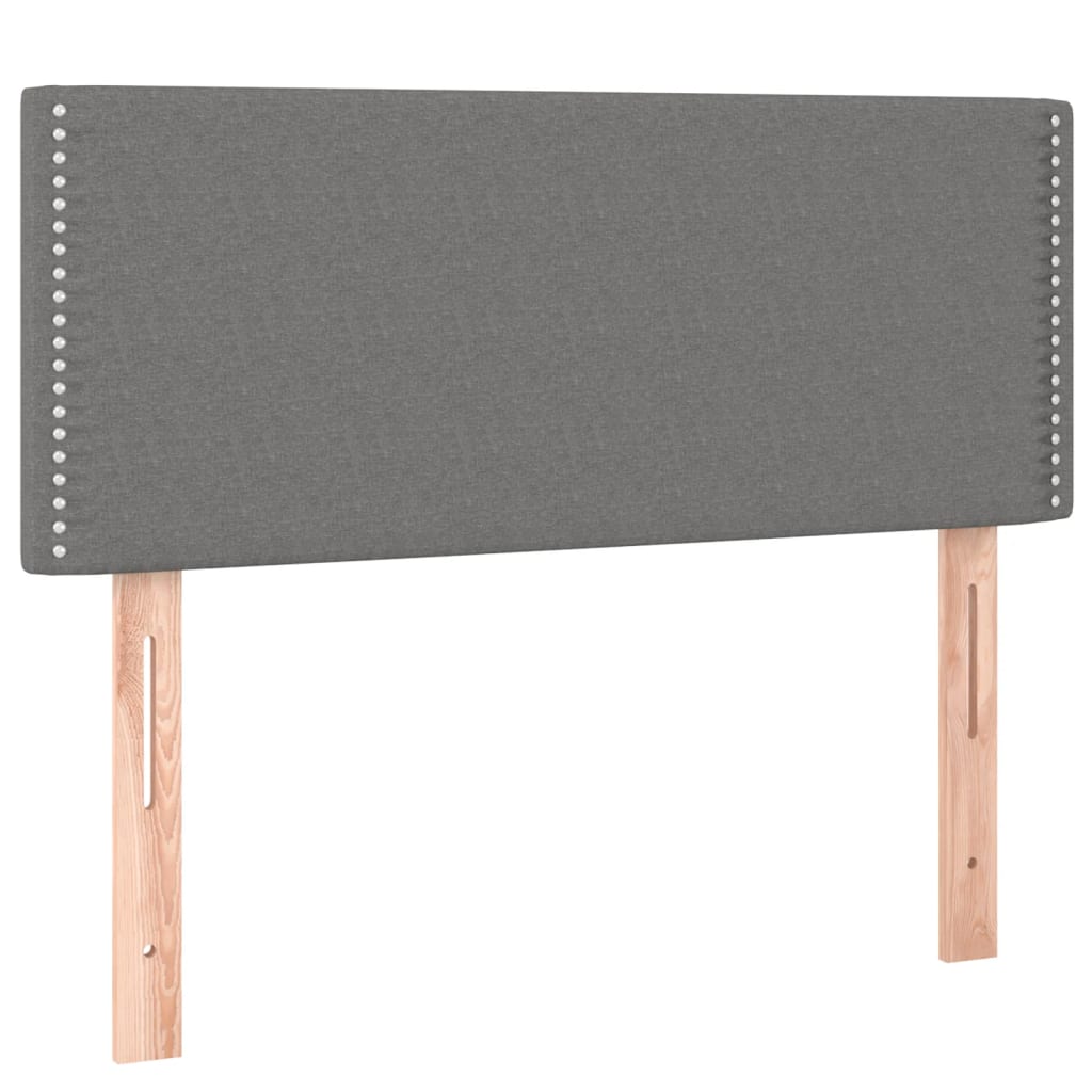 sengegavl med LED-lys 100x5x78/88 cm stof mørkegrå