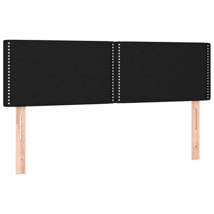 sengegavl med LED-lys 144x5x78/88 cm stof sort