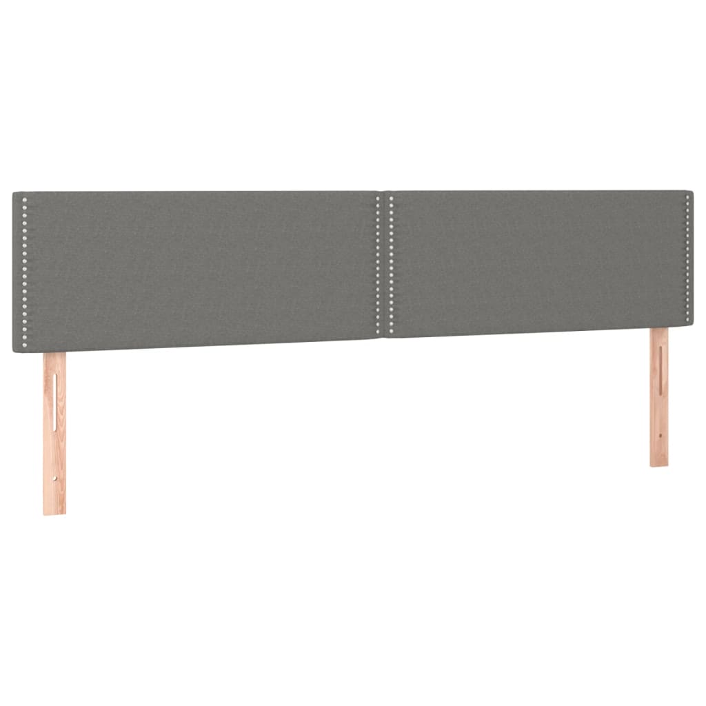 sengegavl med LED-lys 200x5x78/88 cm stof mørkegrå