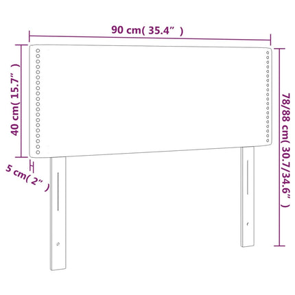 sengegavl med LED-lys 90x5x78/88 cm fløjl sort