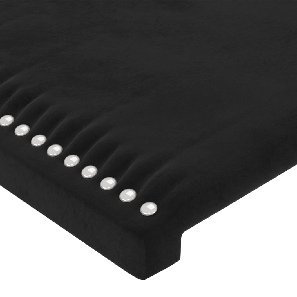 sengegavl med LED-lys 200x5x78/88 cm velour sort