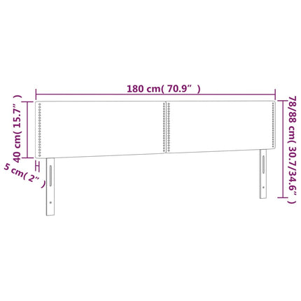 sengegavl med LED-lys 180x5x78/88 cm kunstlæder grå