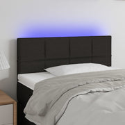 sengegavl med LED-lys 90x5x78/88 cm stof sort
