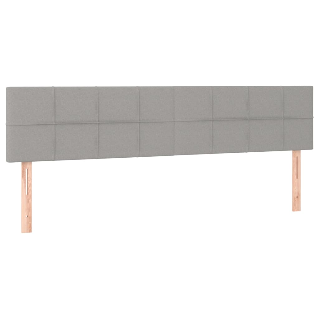 sengegavl med LED-lys 160x5x78/88 cm stof lysegrå