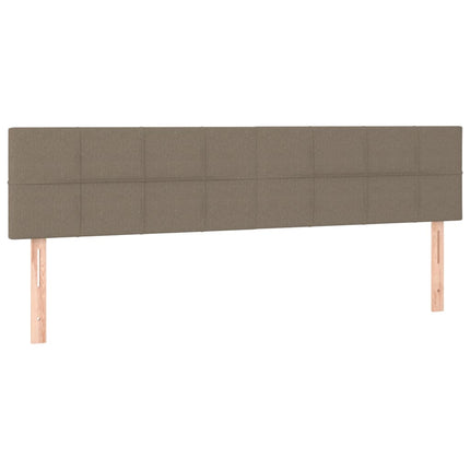 sengegavl med LED-lys 160x5x78/88 cm stof gråbrun