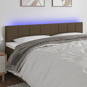 sengegavl med LED-lys 160x5x78/88 cm stof gråbrun