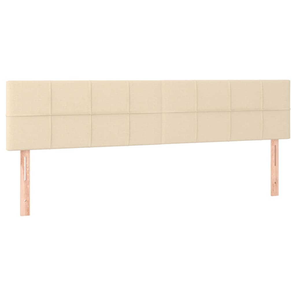 sengegavl med LED-lys 160x5x78/88 cm stof cremefarvet