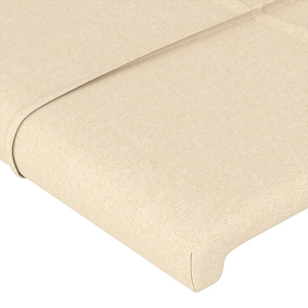 sengegavl med LED-lys 160x5x78/88 cm stof cremefarvet
