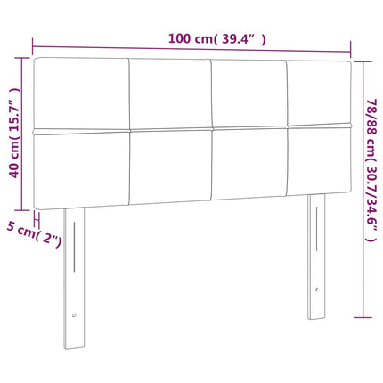 sengegavl med LED-lys 100x5x78/88 cm fløjl sort