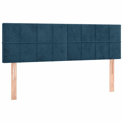 sengegavl med LED-lys 144x5x78/88 cm fløjl mørkeblå