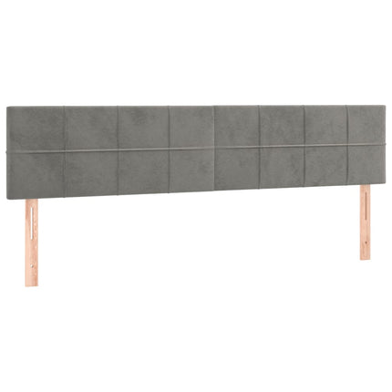 sengegavl med LED-lys 180x5x78/88 cm velour lysegrå