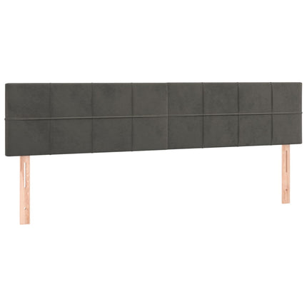 sengegavl med LED-lys 180x5x78/88 cm velour mørkegrå