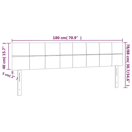 sengegavl med LED-lys 180x5x78/88 cm fløjl mørkegrøn
