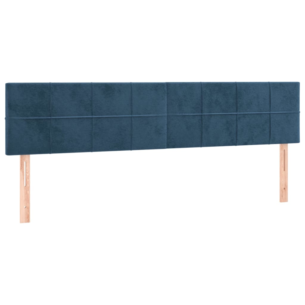 sengegavl med LED-lys 200x5x78/88 cm fløjl mørkeblå