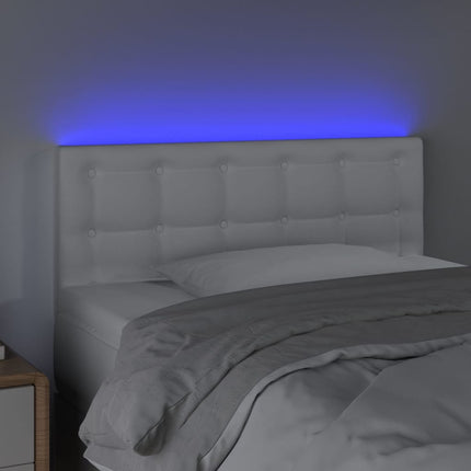 sengegavl med LED-lys 80x5x78/88 cm kunstlæder hvid