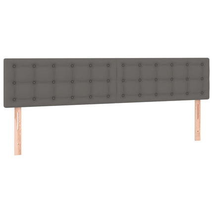 sengegavl med LED-lys 180x5x78/88 cm kunstlæder grå