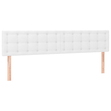sengegavl med LED-lys 200x5x78/88 cm kunstlæder hvid