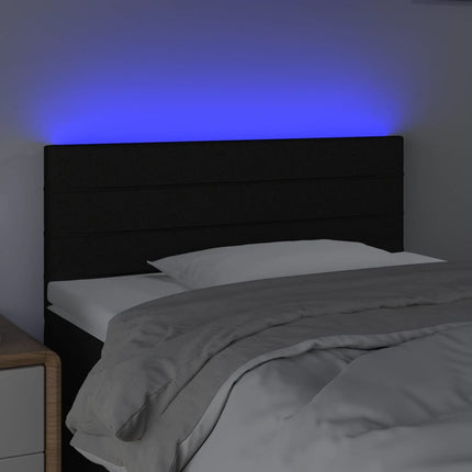 sengegavl med LED-lys 80x5x78/88 cm stof sort