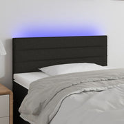sengegavl med LED-lys 80x5x78/88 cm stof sort