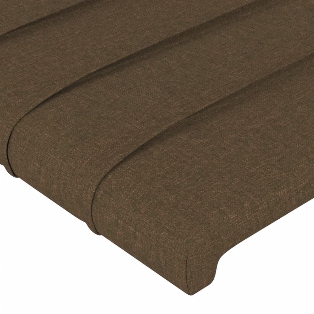 sengegavl med LED-lys 100x5x78/88 cm stof mørkebrun
