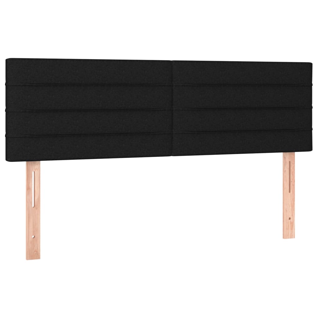 sengegavl med LED-lys 144x5x78/88 cm stof sort