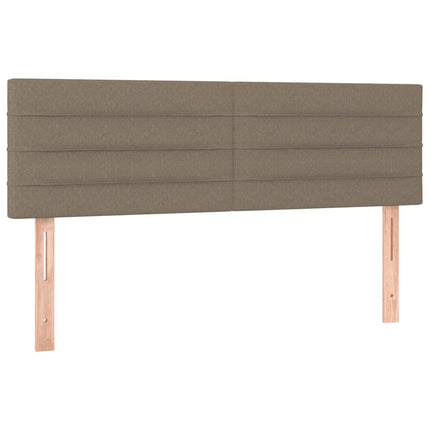 sengegavl med LED-lys 144x5x78/88 cm stof gråbrun