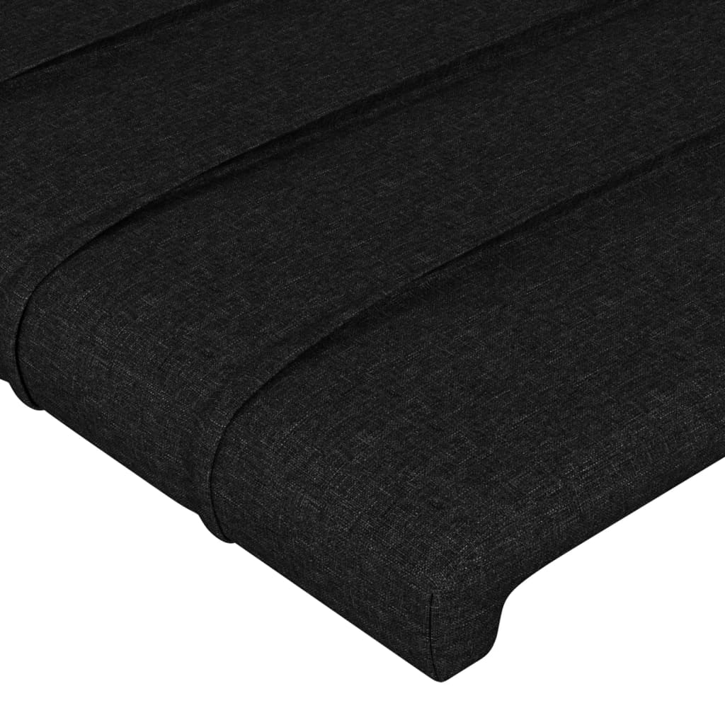 sengegavl med LED-lys 160x5x78/88 cm stof sort