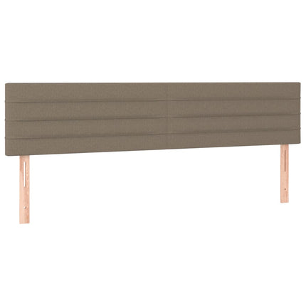 sengegavl med LED-lys 160x5x78/88 cm stof gråbrun