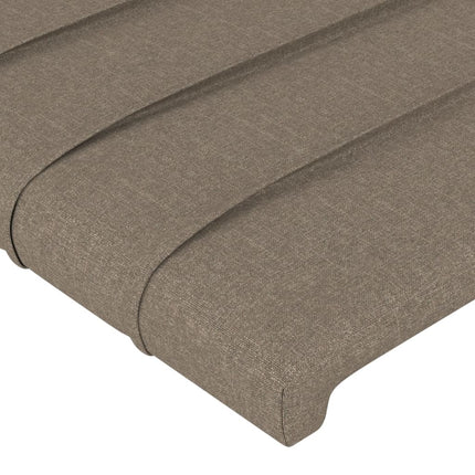 sengegavl med LED-lys 160x5x78/88 cm stof gråbrun