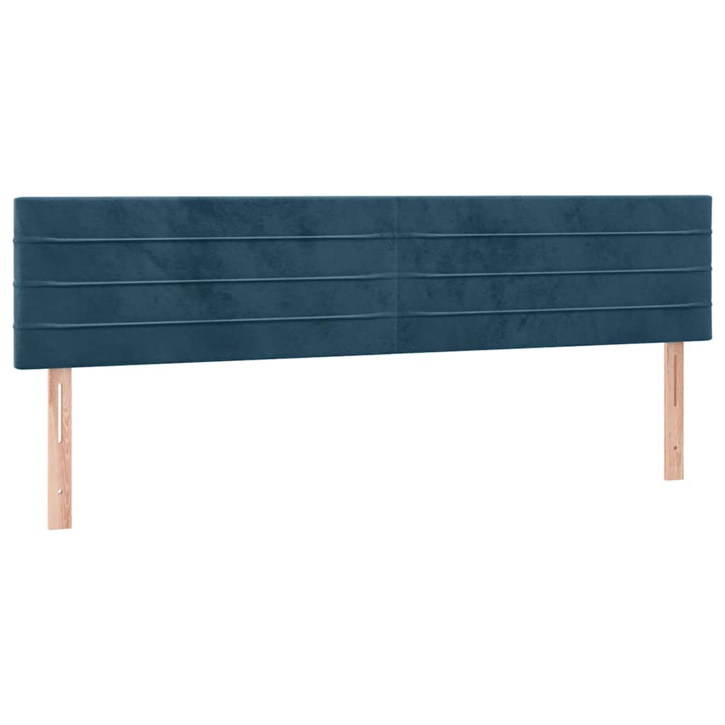 sengegavl med LED-lys 180x5x78/88 cm fløjl mørkeblå