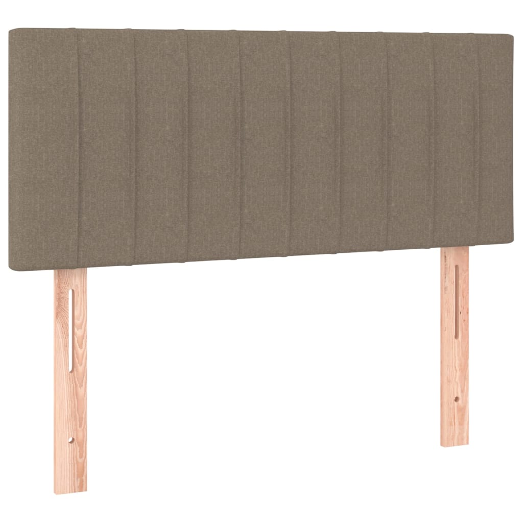 sengegavl med LED-lys 80x5x78/88 cm stof gråbrun