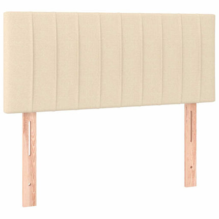 sengegavl med LED-lys 90x5x78/88 cm stof cremefarvet