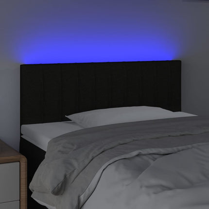 sengegavl med LED-lys 100x5x78/88 cm stof sort