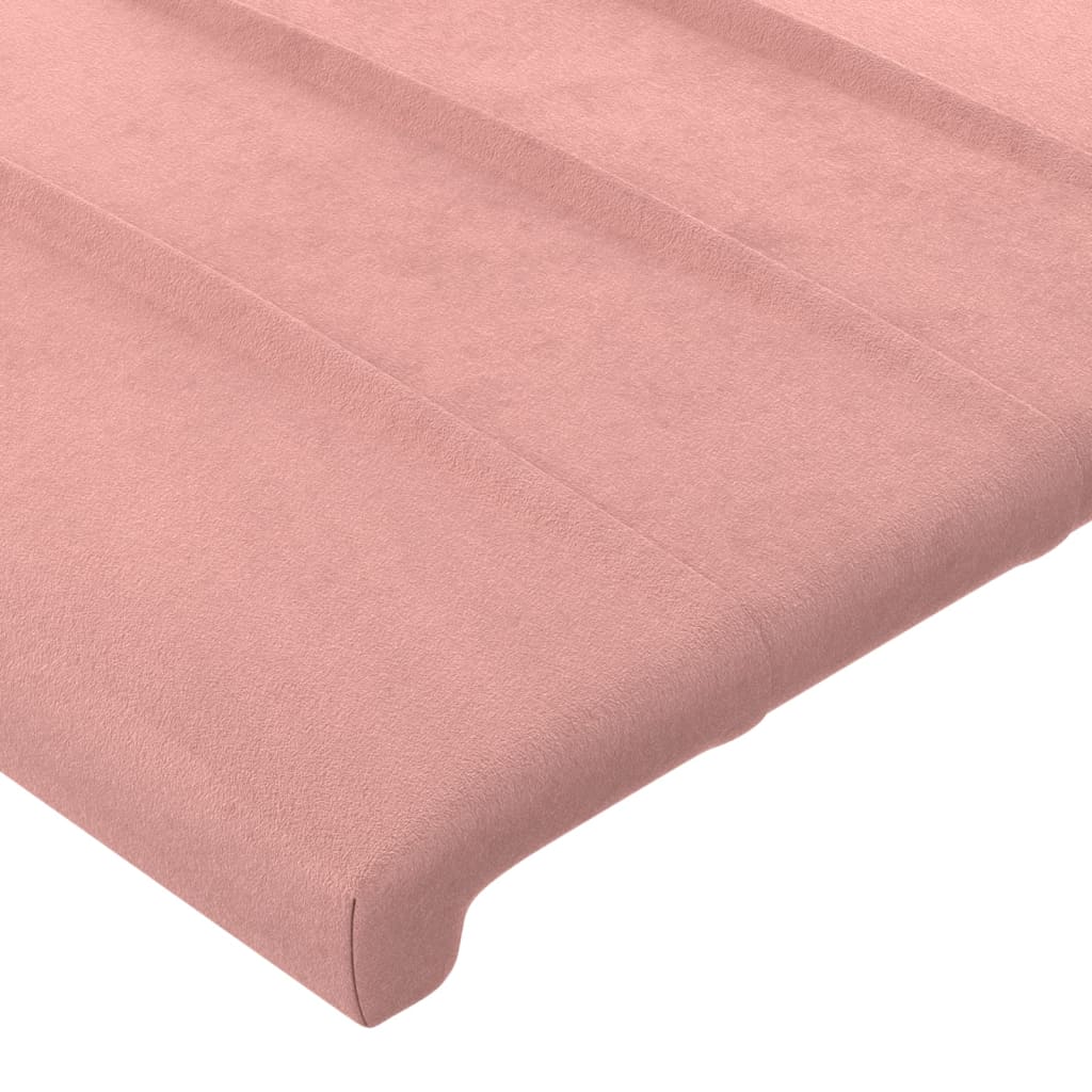 sengegavl med LED-lys 80x5x78/88 cm velour lyserød