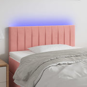 sengegavl med LED-lys 80x5x78/88 cm velour lyserød
