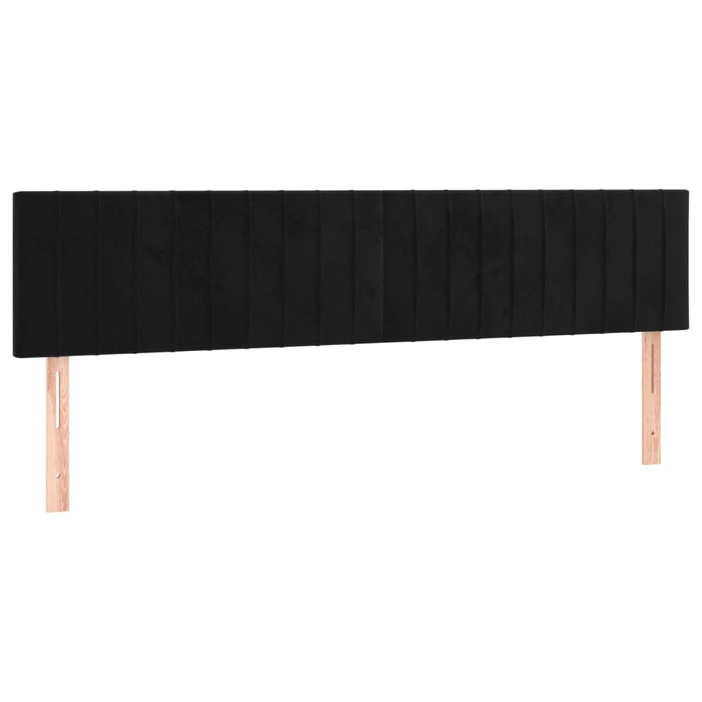sengegavl med LED-lys 180x5x78/88 cm velour sort