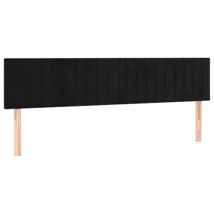 sengegavl med LED-lys 180x5x78/88 cm velour sort