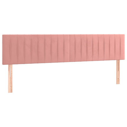 sengegavl med LED-lys 200x5x78/88 cm velour lyserød