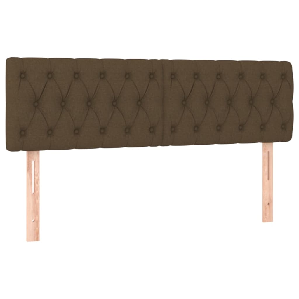 sengegavl med LED-lys 160x7x78/88 cm stof mørkebrun