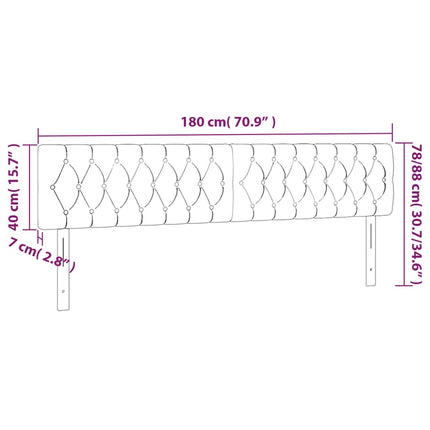 sengegavl med LED-lys 180x7x78/88 cm stof mørkebrun