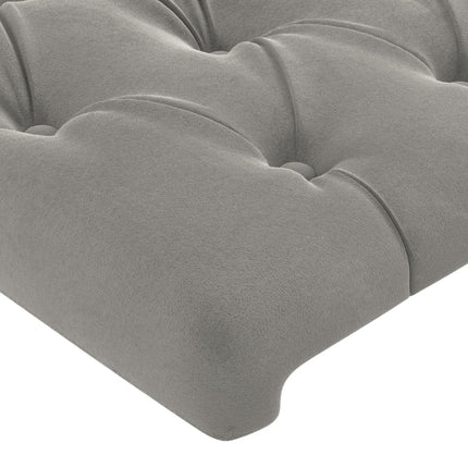 sengegavl med LED-lys 90x7x78/88 cm velour lysegrå