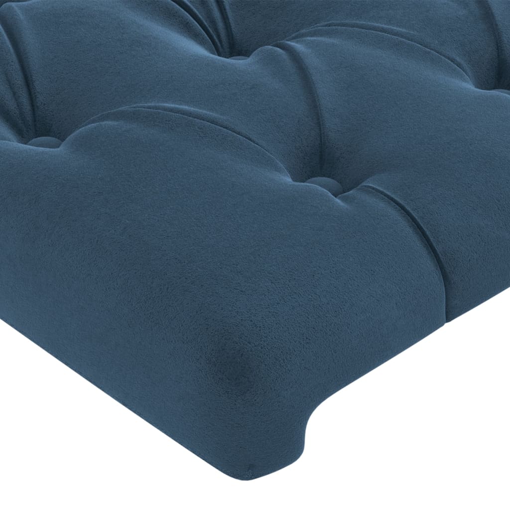 sengegavl med LED-lys 160x7x78/88 cm velour mørkeblå