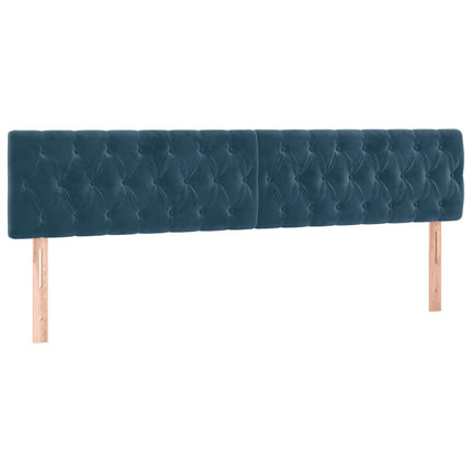 sengegavl med LED-lys 200x7x78/88 cm velour mørkeblå
