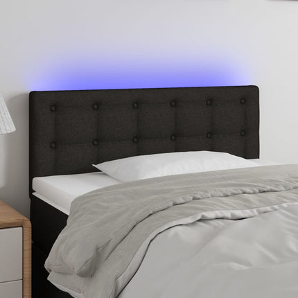 sengegavl med LED-lys 80x5x78/88 cm stof sort