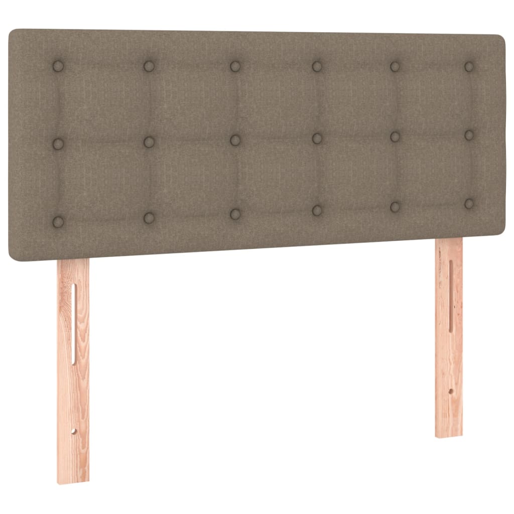 sengegavl med LED-lys 80x5x78/88 cm stof gråbrun