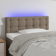 sengegavl med LED-lys 80x5x78/88 cm stof gråbrun